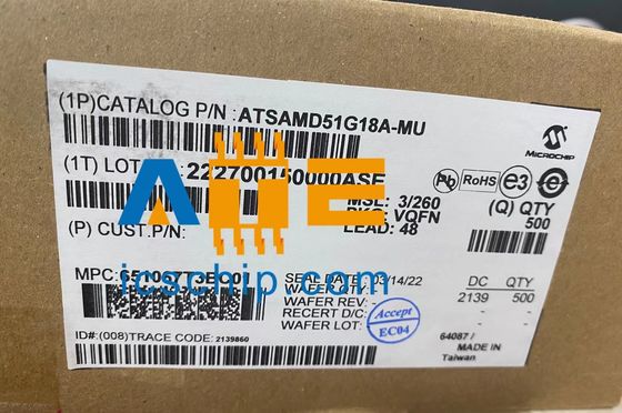 ATSAMD51G18A-MU Mikroçip IC MCU 32BIT 256KB FLASH 48VQFN Entegre Devreler